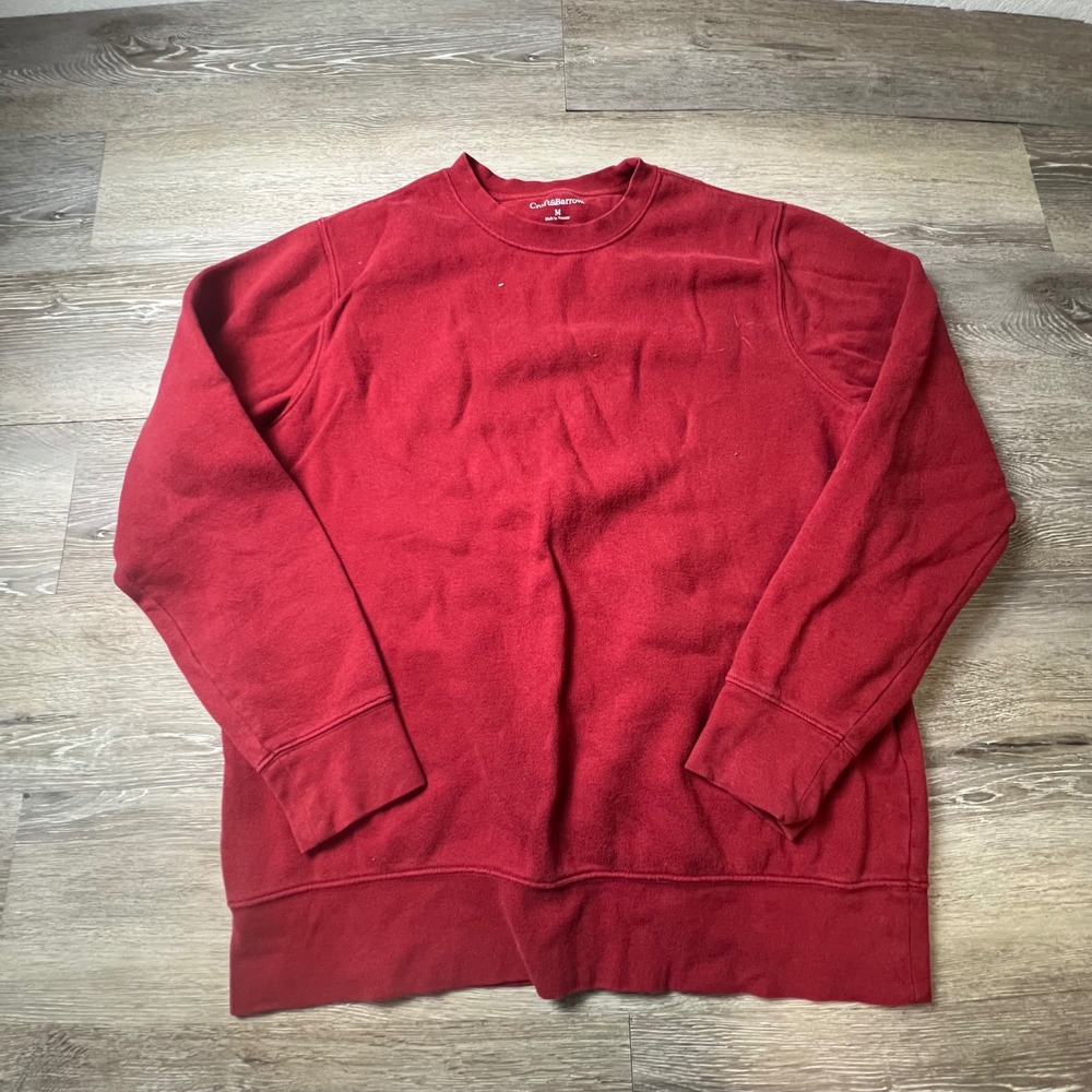 Croft & Barrow Sweatshirt Mens Medium Red Crewneck Fleece Pullover Casual